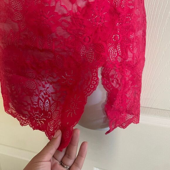 Victorias Secret 36C Slip Dress Lingerie Nighty Gown Red - Picture 5 of 7